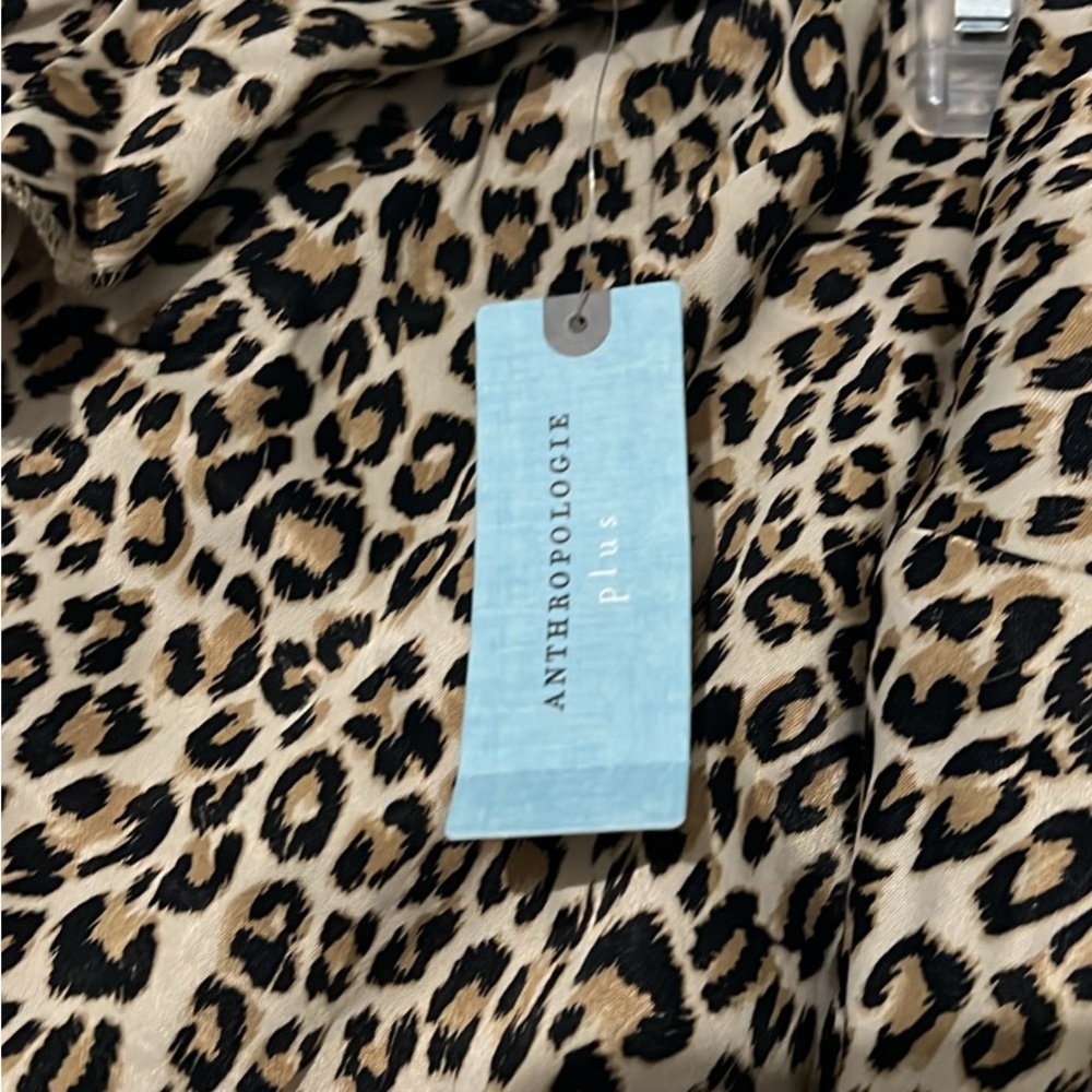 Anthropologie Satin Strapless leopard print maxi dress 
Size: 3x (24/26)